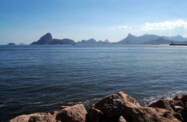 dağlar ve bay rio de Janeiro, Brezilya