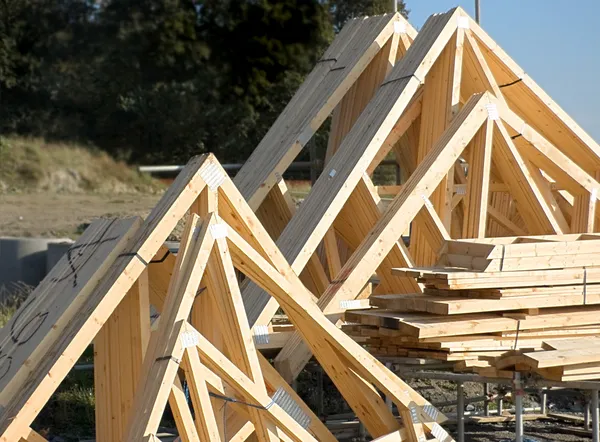 Fából készült tető Rácsos tartók — Stock Fotó