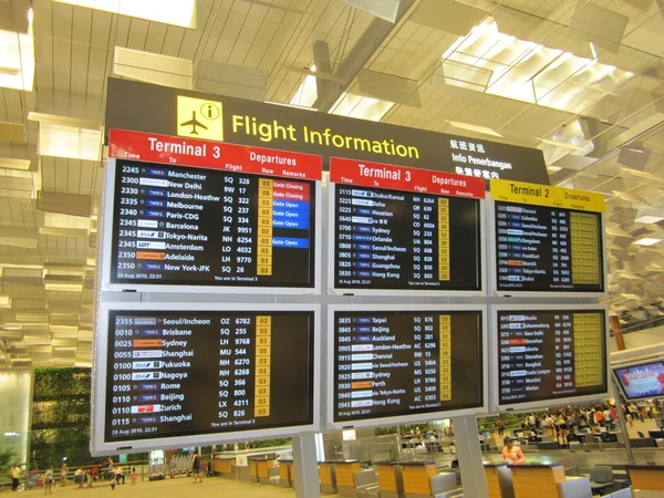 stock image Singapore Terminal 3 Flight Information