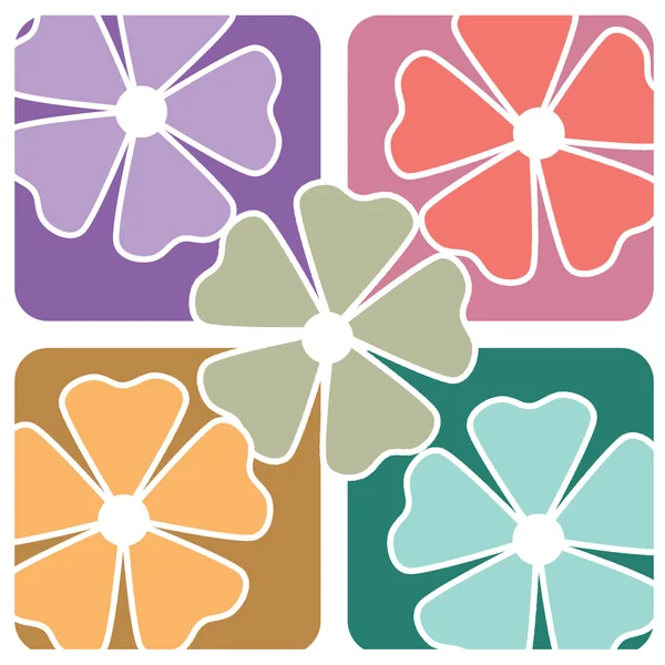 カラフルな花パターン タイル — ストック写真