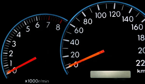 Closeup: Snelheidsmeter dashboard — Stockfoto