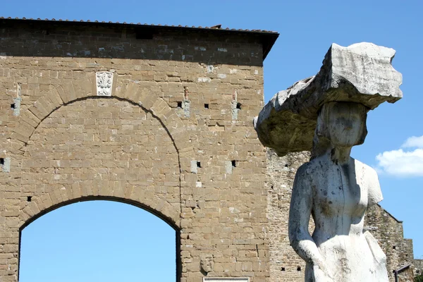 stock image Porta Romana e statua a Firenze