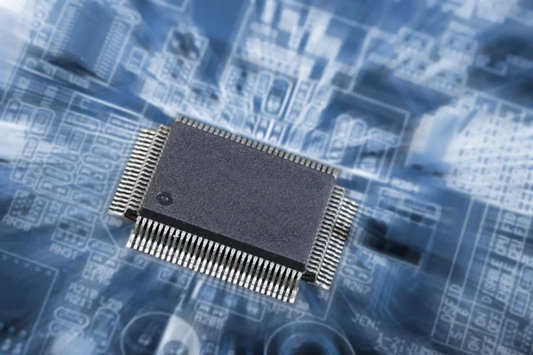 Microchips y placas de circuitos — Foto de Stock