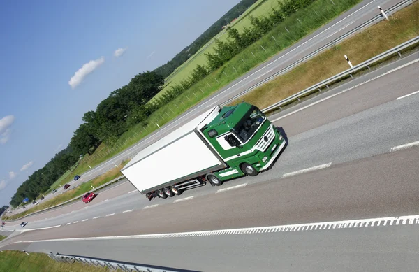 Truck transport on freeway — Stock Photo, Image