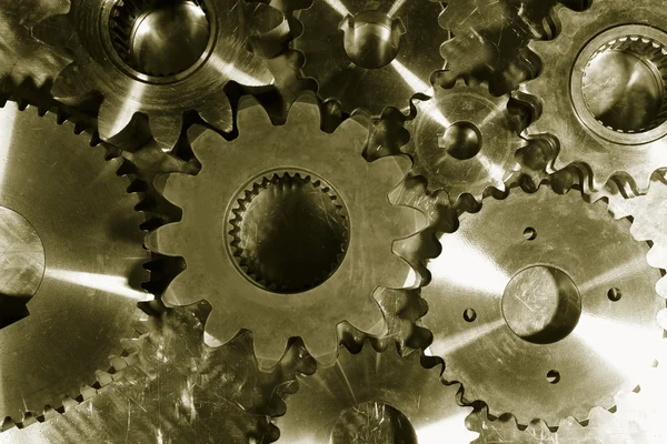 Высокотехнологичные титановые шестерни — стоковое фото