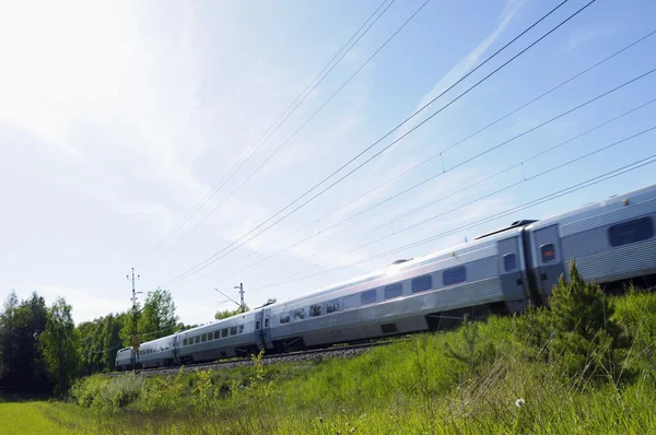 High speed train zooming past