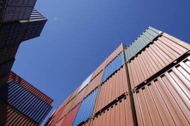 Cargo containers in wide angle clipart