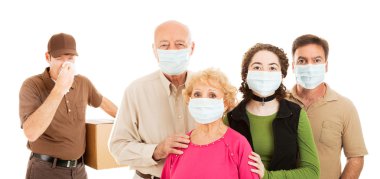 Family Avoids the Flu clipart