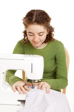 Teen Girl Sewing clipart