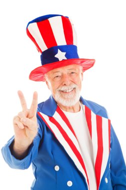 Uncle Sam - Peace Sign clipart