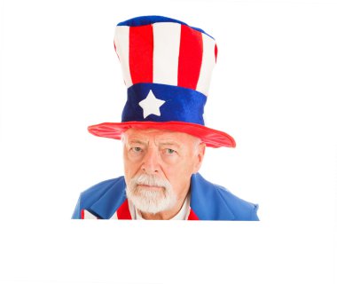 Uncle Sam Head - Unhappy clipart