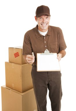 Delivery Man With Message clipart