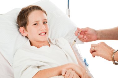 Unhappy Child Getting Injection clipart