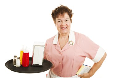 Waitress Cleaning Up clipart