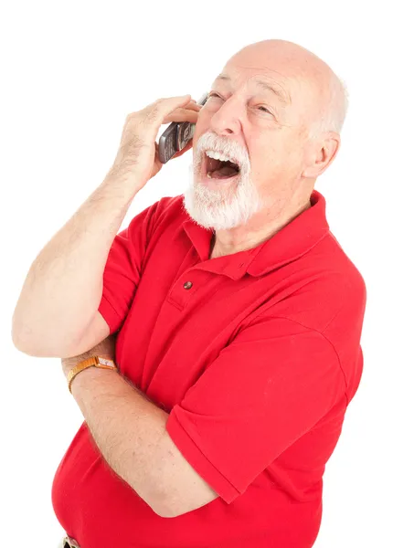 Celular Senior - Rindo — Fotografia de Stock