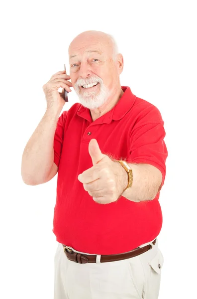 Celular Senior - Thumbsup —  Fotos de Stock