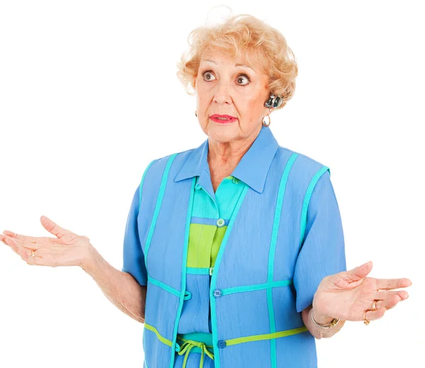 Celular Senior Woman - Explicando — Fotografia de Stock