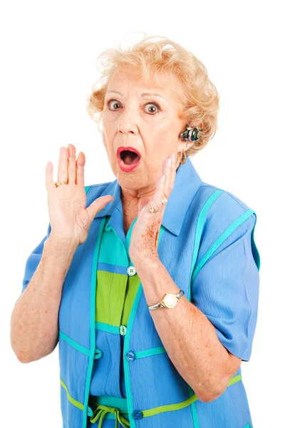 携帯電話の年配の女性 - ゴシップ — ストック写真