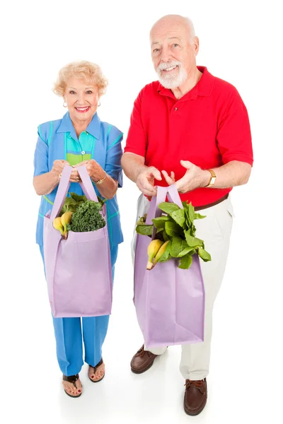 Zdravé seniory jíst správné — Stock fotografie