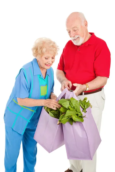 Healthy Seniors Recycle — Stock Photo, Image