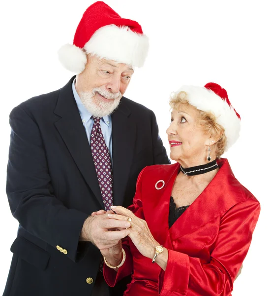 Romantic Senior Christmas Gift — Stock Photo, Image