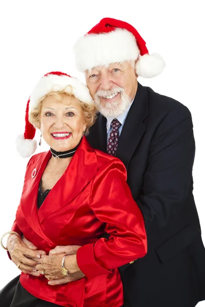 Senior koppel Kerstmis portret — Stockfoto