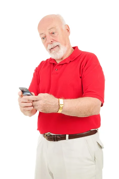 Senior Man - Texting Frustration — Stock Photo, Image
