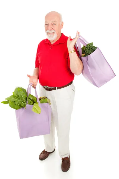 Hombre mayor se pone verde —  Fotos de Stock