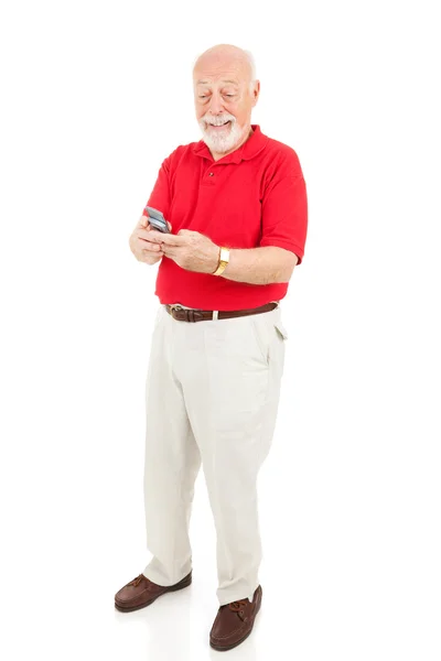 Starší muž SMS — Stock fotografie
