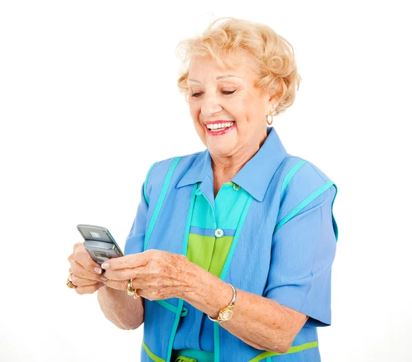 Senior vrouw - texting plezier — Stockfoto