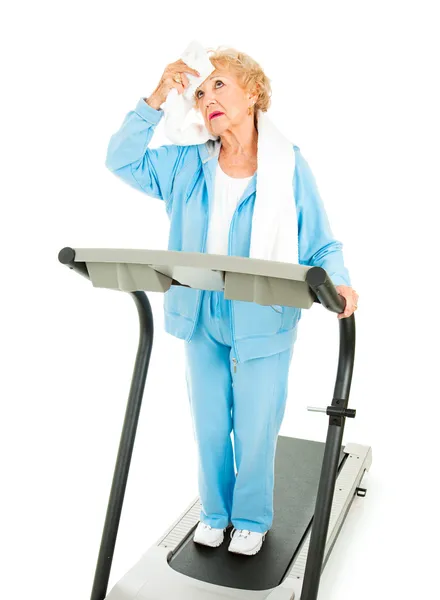 Senior Workout - Hot and Tired — Stock Photo, Image