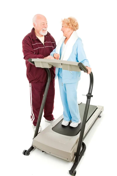 Seniors Flirting at the Gym — Stock Photo, Image