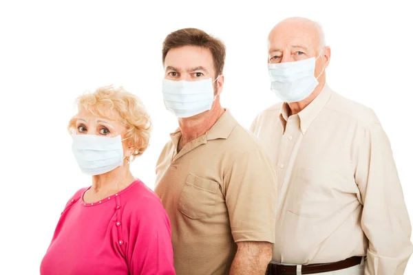 Famiglia adulta - Protezione antinfluenzale — Foto Stock