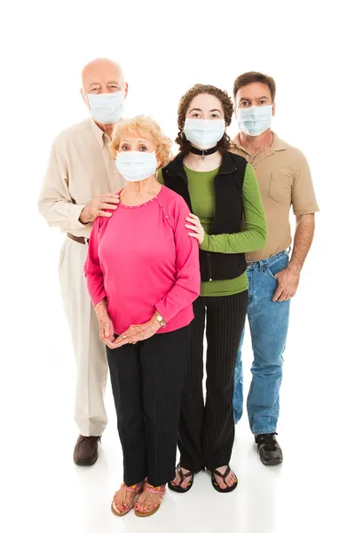 Epidemie - bezorgd familie — Stockfoto