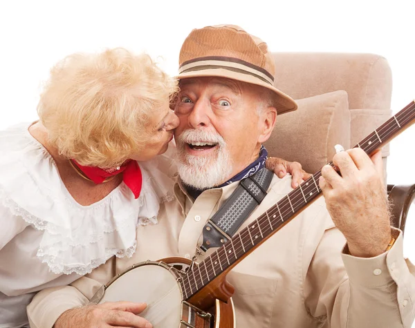 Pocałunek dla dziadka — Zdjęcie stockowe
