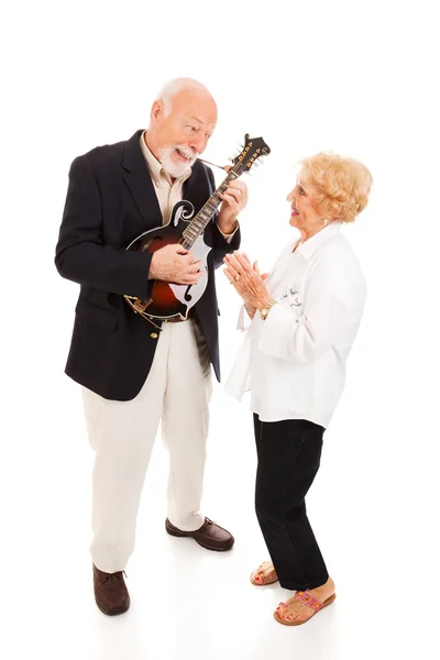 Musikaliska äldre par — Stockfoto