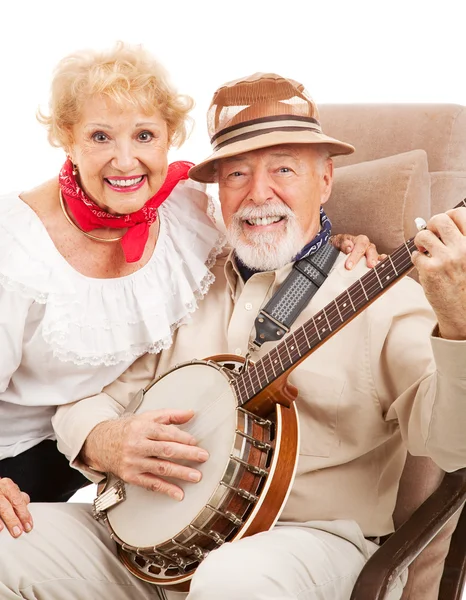 Senior countrymuziek paar — Stockfoto