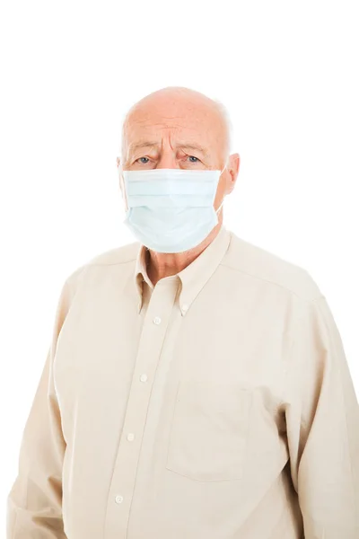 Senior Man - Proteção contra gripe — Fotografia de Stock