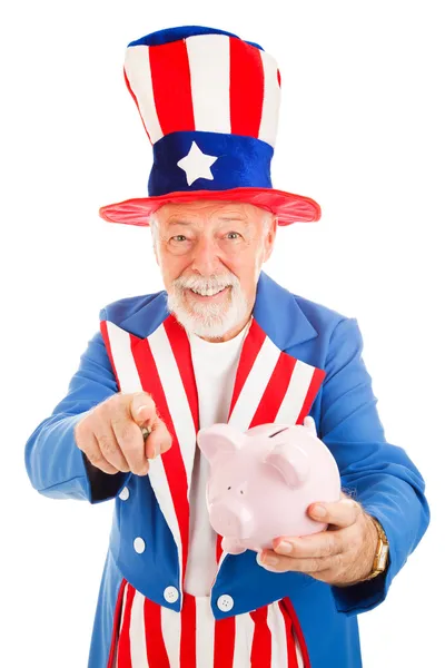 Uncle Sam Wants Your Cash — Stock Photo, Image