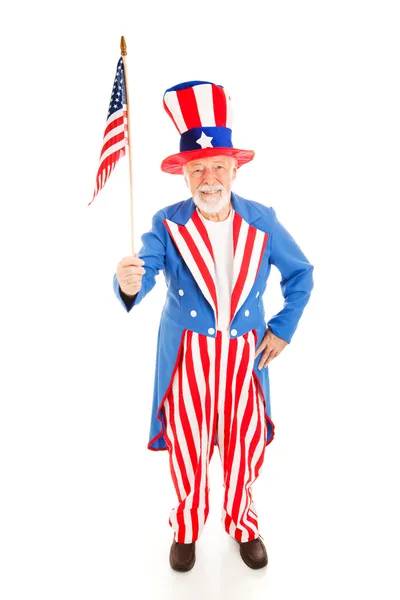 Tío sam con bandera americana — Stockfoto
