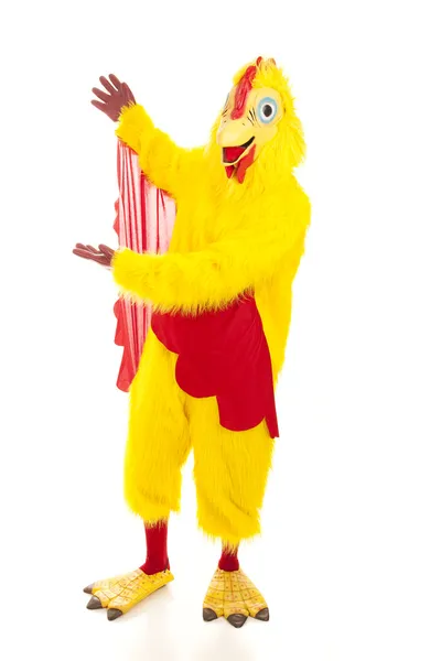 Kyckling man presenterar — Stockfoto