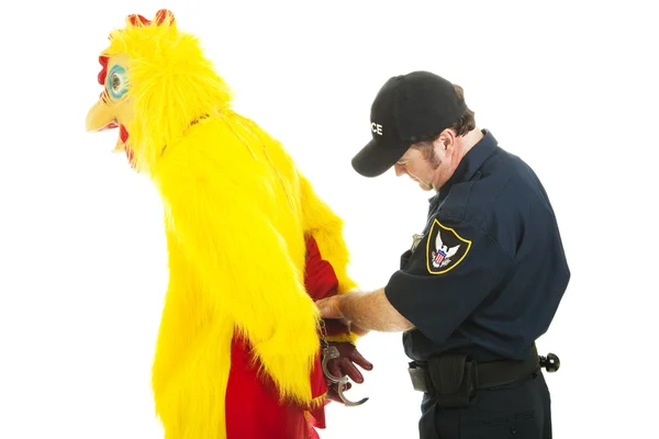 Chicken Man Under Arrest — Stock Photo, Image