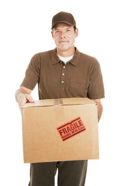 Homem de entrega com pacote para você — Fotografia de Stock