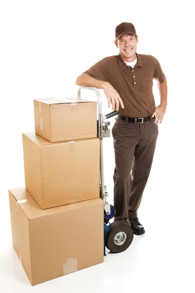 Bonito homem de entrega ou Mover — Fotografia de Stock
