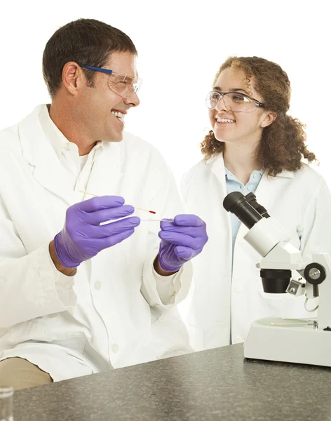 Boldog laboratóriumi technikusok — Stock Fotó