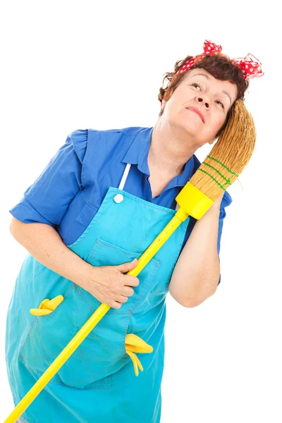 Cleaning Lady - Daydreaming — Stock Photo, Image