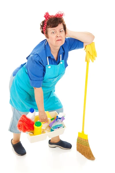 Cleaning Lady - Exhausted — Stock Photo, Image