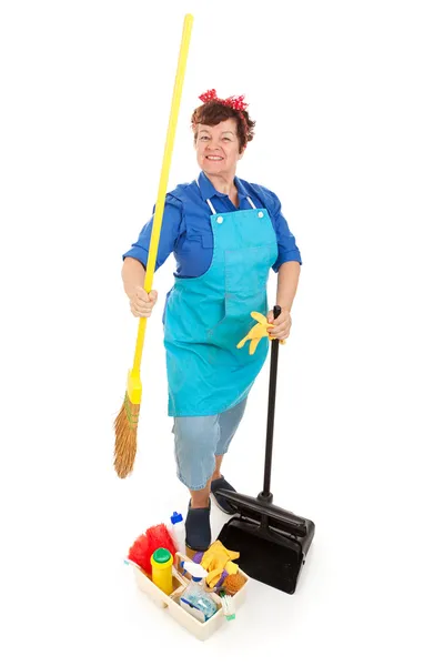 Cleaning Lady Isolated — Stock Photo, Image