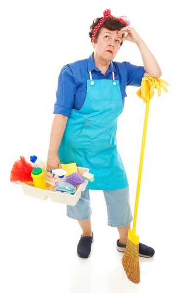 Pokojówka nienawidzi swojej pracy — Zdjęcie stockowe