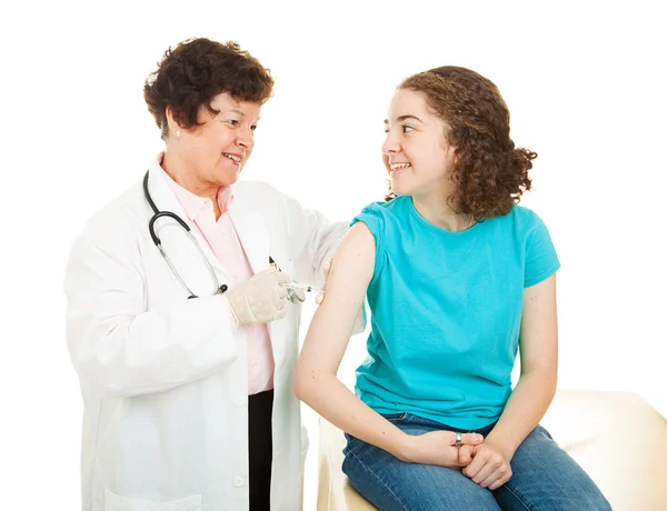 Tiener zenuwachtig over vaccinatie — Stockfoto